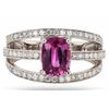 Image 1 : PLATINUM 1.72CT SAPPHIRE & 0.60CTW DIAMOND RING