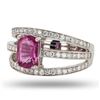 Image 2 : PLATINUM 1.72CT SAPPHIRE & 0.60CTW DIAMOND RING