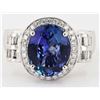 Image 1 : 4.63CT TANZANITE & 0.54CTW DIAMOND PLATINUM RING