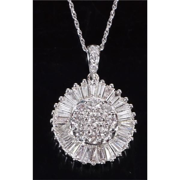 3.0CTW VS2-SI1 DIAMOND 14K WHITE GOLD NECKLACE