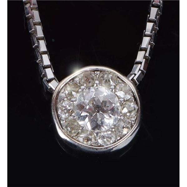 ~0.35CTW DIAMOND 14KT. WHITE GOLD NECKLACE