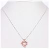 Image 4 : STERLING SILVER PINK RUBY DIAMOND HEART NECKLACE