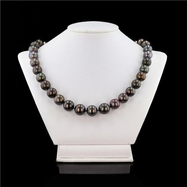 11-14MM TAHITIAN PEARL NECKLACE W/ 14K GOLD CLASP