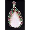 Image 2 : 14K YELLOW GOLD OPAL EMERALD RUBY DIAMOND PENDANT