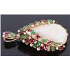 Image 3 : 14K YELLOW GOLD OPAL EMERALD RUBY DIAMOND PENDANT