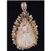 Image 4 : 14K YELLOW GOLD OPAL EMERALD RUBY DIAMOND PENDANT