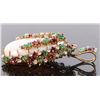 Image 5 : 14K YELLOW GOLD OPAL EMERALD RUBY DIAMOND PENDANT