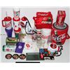 LOT OF COCA COLA ITEMS CUPS, BOTTLES ETC