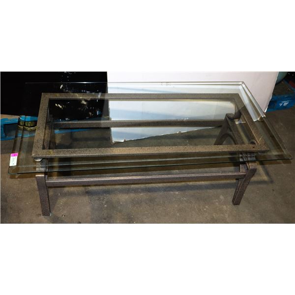 GLASS TOP COFFEE TABLE