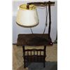 Image 1 : END TABLE WITH BUILT IN LAMP AND MAGAZINE