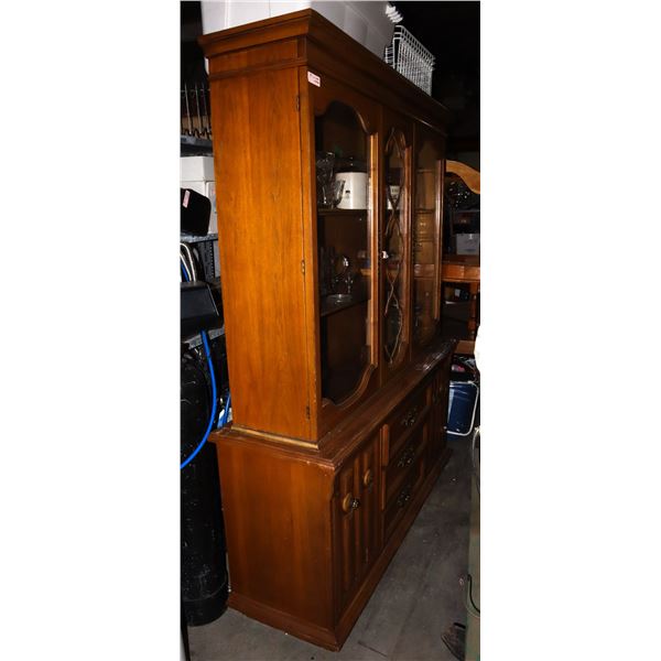 VINTAGE WOOD WITH GLASS FRONT DOORS