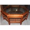 Image 2 : WOOD WITH GLASS TOP COFFEE TABLE