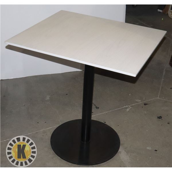 WHITE TOP (WOOD) TABLE WITH STEEL BASE