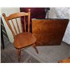Image 1 : VINTAGE WOODEN CHAIR WITH WOOD CARD TABLE