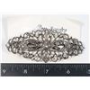Image 1 : NEW GUNMETAL SILVER TONE FLOWER FILIGREE DESIGN