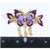 Image 1 : NEW RHINESTONE ACCENT PURPLE BUTTERFLY TASSEL CRAB