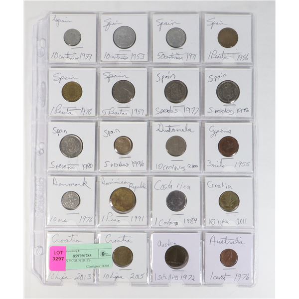 20 COINS 9 COUNTRIES