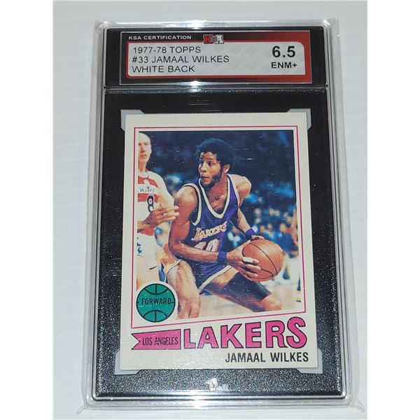 1977-78 Topps #33 Jamaal Wilkes White Back - Graded 6.5 ENM+