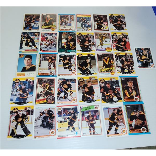 Lot of Assorted Vintage Canucks Hockey Cards, One Signed by Semenov, Pavel Bure Rookoie Card - Unaut