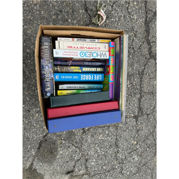 Assorted books and binders