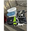 Image 1 : Cooler bag, storage containers, cutlery tray, and other items