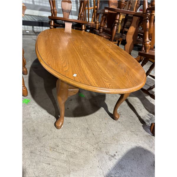 Oval Coffee Table 45 1/2" x 27 1/2" x 17" inches tall