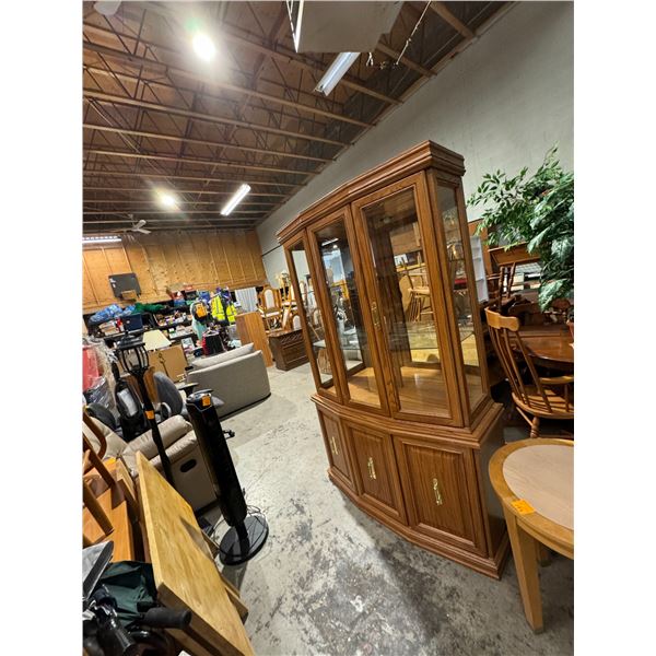 Two piece China cabinet 47 1/2" x 16" x 78 1/2" tall