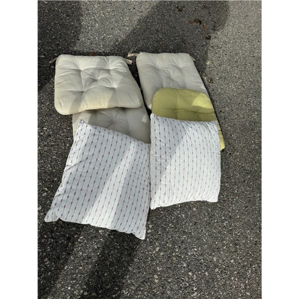 Chair cushions and throw pillows