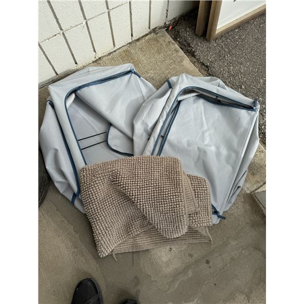 Storage boxes, and bathmat