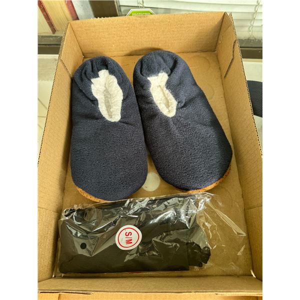 Slippers and compression socks