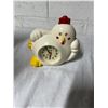 Vintage crowning/ talking alarm, chicken clock