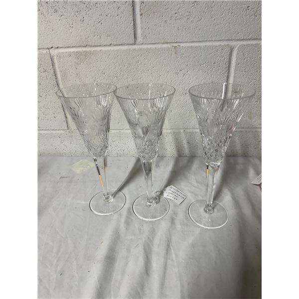 Waterford millennium pattern, crystal toasting flutes