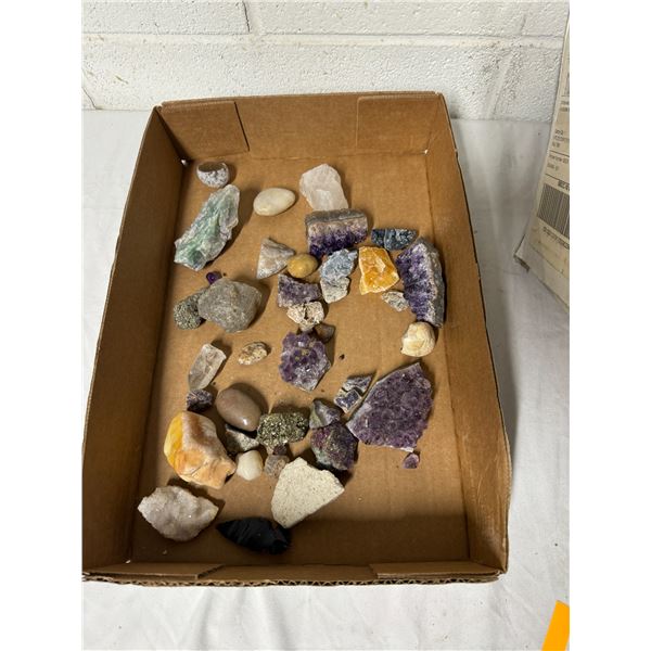 Collectible stones, amethyst, etc.