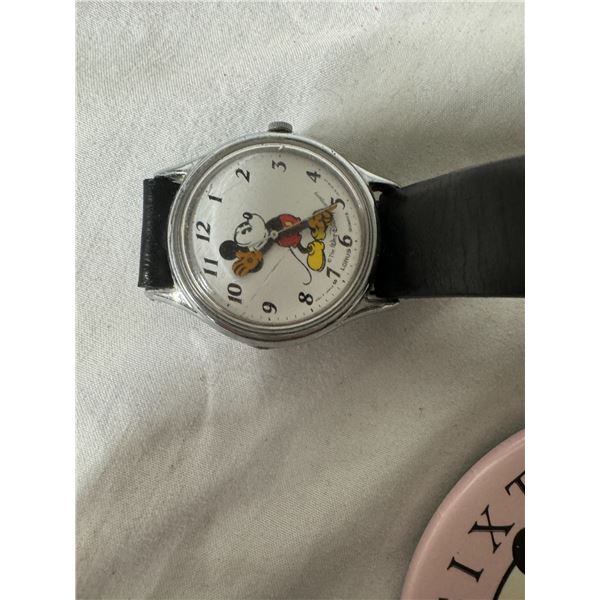 Mickey Mouse watch and pins