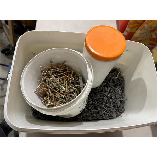 Assorted nails and screws
