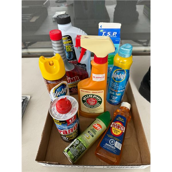 Cleaning supplies, Drano, etc.