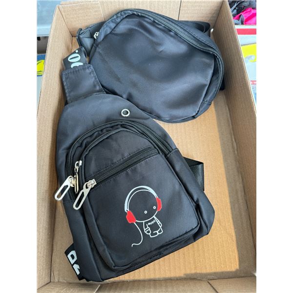 Fanny pack, and over the shoulder bag