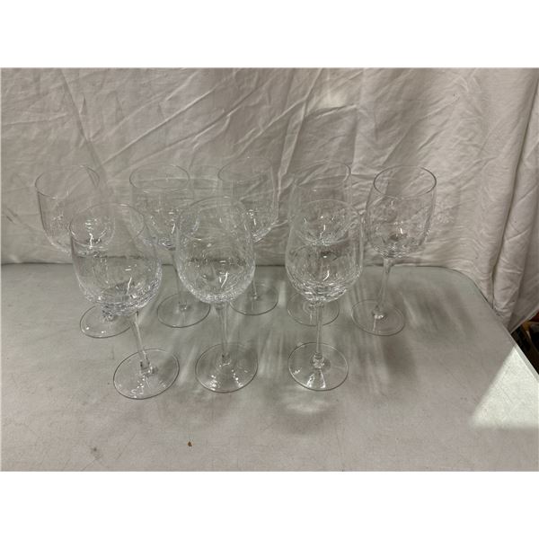 Pier 1 angled crackle, glass wine, glasses, set of eight