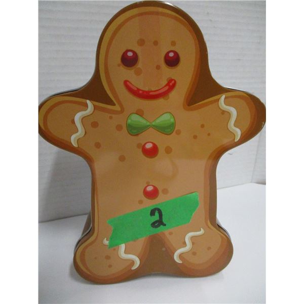 SHELF PULLS (AS IS):  SHORTBREAD COOKIES IN GINGERBREAD TIN