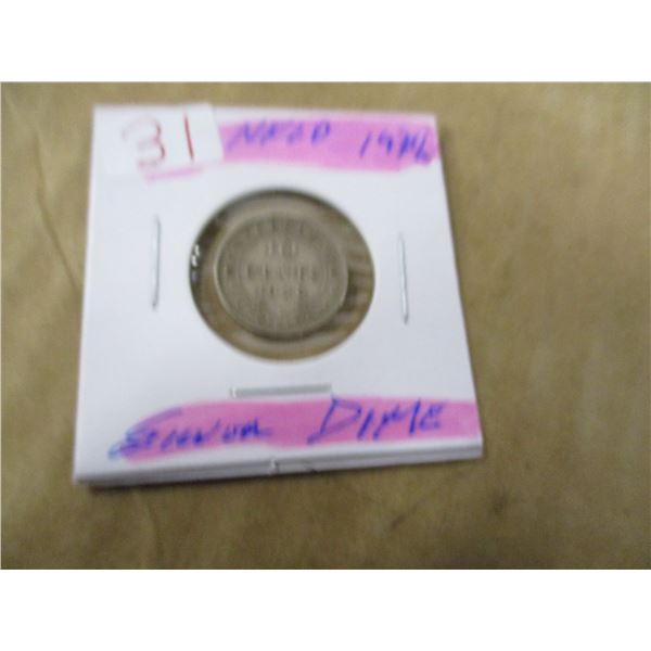 1936 NEWFOUNDLAND SILVER DIME