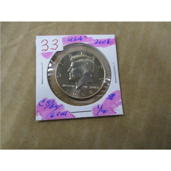 2008 CH/BU GEM USA KENNEDY HALF DOLLAR