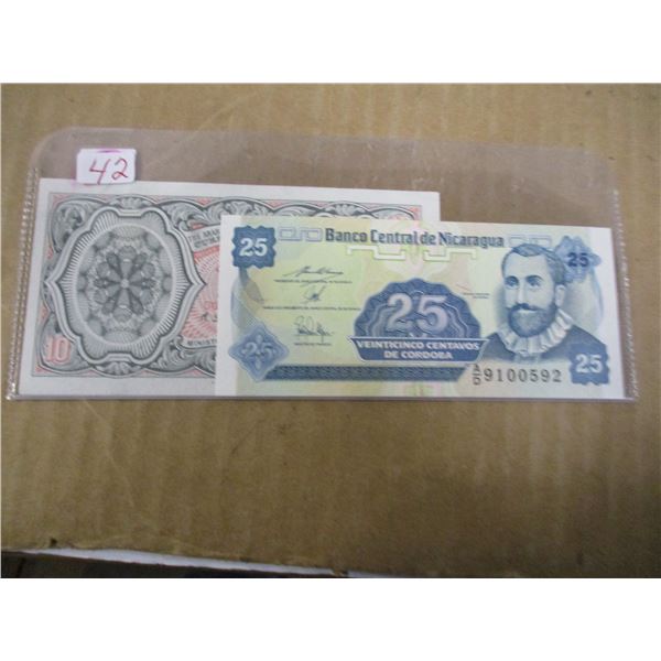 EGYPTIAN/NICARAGUA UNCIRCULATED BANK NOTE SET
