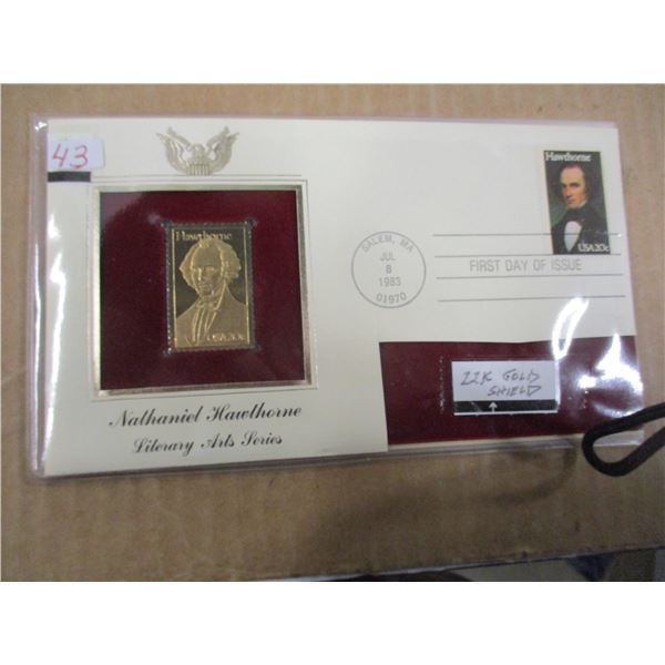 LITERARY ART SERIES 22 KARAT GOLD SHIELD STAMP