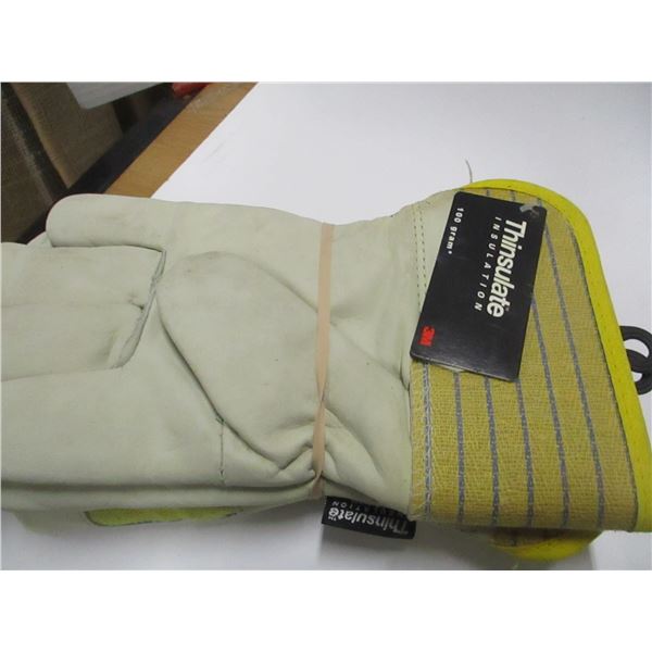 STORE CLOSE-OUT (AS IS):  2 PAIR MEN'S LEATHER GLOVES (SIZE LARGE)