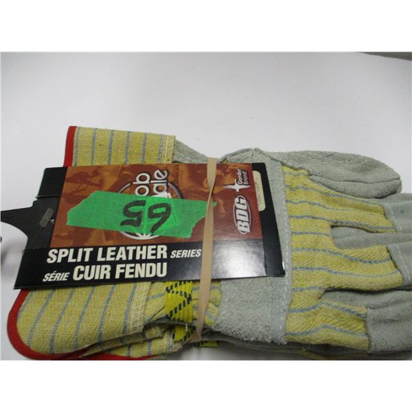 STORE CLOSE-OUT (AS IS):  2 PAIR LEATHER GLOVES (SIZE MEDIUM)