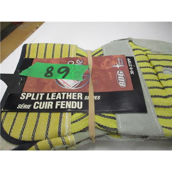 STORE CLOSE-OUT (AS IS):  2 PAIR LEATHER GLOVES (SIZE LARGE)