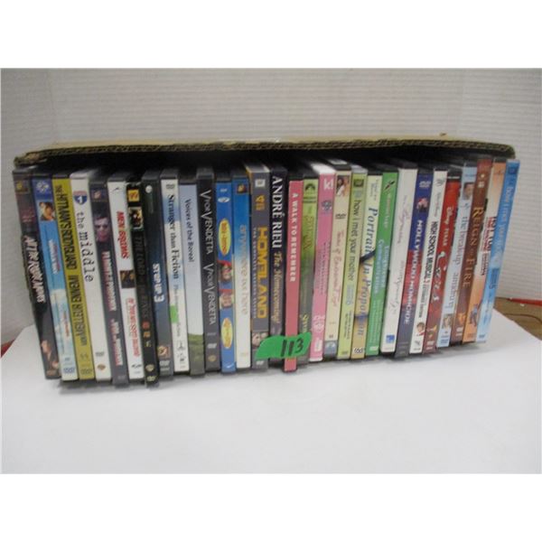 BOX C/W APPROX. 30 DVD'S