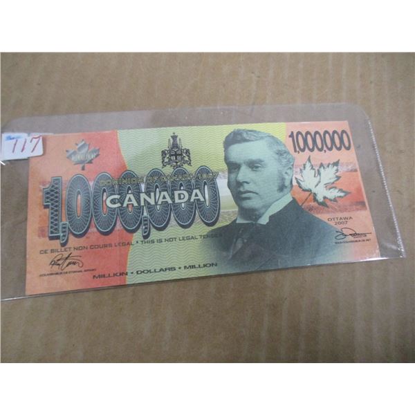 2007 (NOT LEGAL TENDER) ONE MILLION DOLLAR BANK NOTE