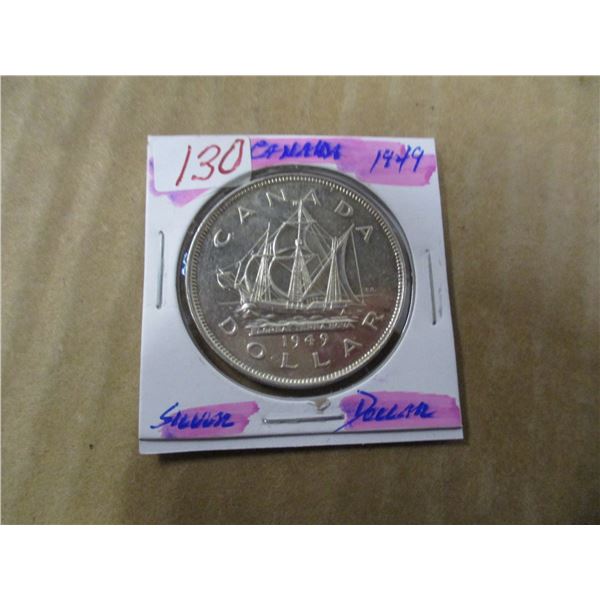 1949 CANADA SHIP SILVER DOLLAR