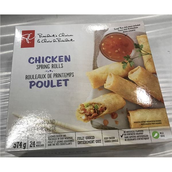 FROZEN:  CHICKEN SPRING ROLLS (24 PIECES/574 G) - BOX